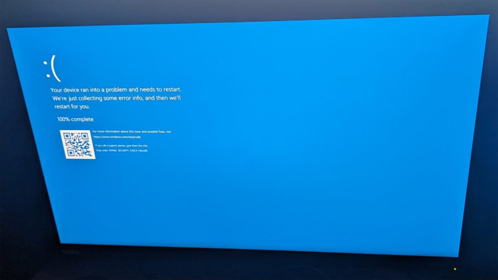 kernel security check failure